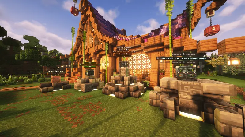 Les quatre caisses alignées devant la bibliothèque du spawn